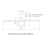 Ball 42 Inch LED Ceiling Fan