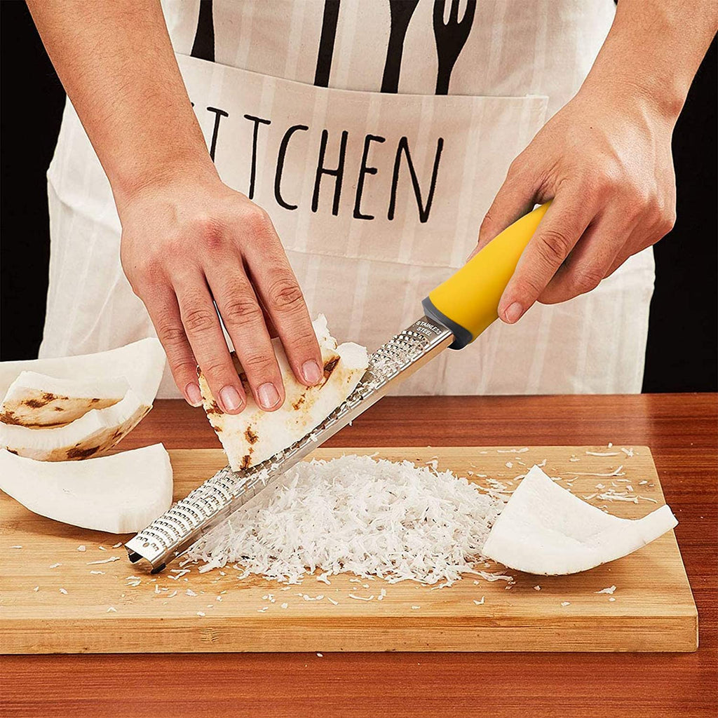 Updated Version Lemon Zester & Cheese Grater-Premium Stainless Steel - A Sharp Kitchen Tool for Ginger, Garlic, Nutmeg, Chocolate, Vegetables, Fruits, Dishwasher Safe