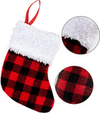 5” Red Black Buffalo Plaid Stockings, 12 pack