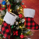 5” Red Black Buffalo Plaid Stockings, 12 pack