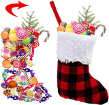 5” Red Black Buffalo Plaid Stockings, 12 pack