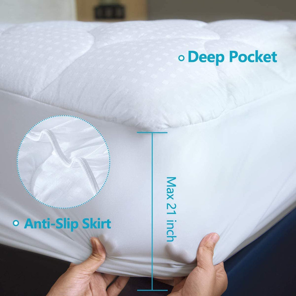 Waterproof Mattress Pad Cover Cooling Mattress Topper Cotton Pillow Top,Queen
