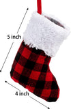 5” Red Black Buffalo Plaid Stockings, 12 pack