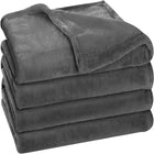 Bedding Fleece Blanket Queen Size Grey 300GSM Luxury Bed Blanket Fuzzy Soft Blanket Microfiber