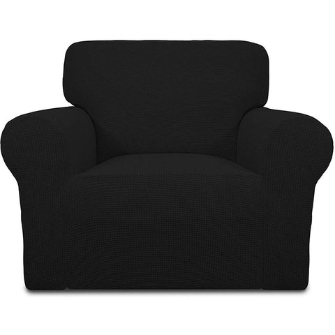 Stretch Sofa Slipcover \xe2\x80\x93 Spandex Non Slip Soft Couch Sofa Cover, Washable Furniture Protector with Non Skid Foam and Elastic Bottom for Kids, Pets \xef\xbc\x88Sofa, Gray black blue brownk \xef\xbc\x89