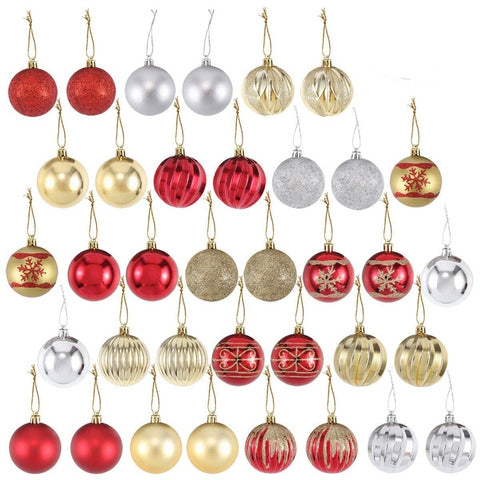 Red, Gold, & Silver 2.5" Ball Ornaments, 36-pack