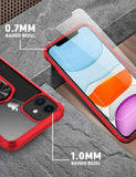 iPhone 11 Case, [ Military Grade ] with [ Glass Screen Protector] 15ft. Drop Tested Protective Case | Kickstand | Compatible with Apple iPhone 11 Case -Red