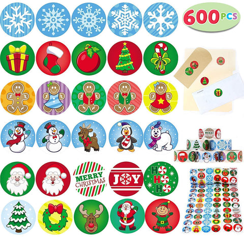 1.5" Christmas Stickers, 600 Pcs