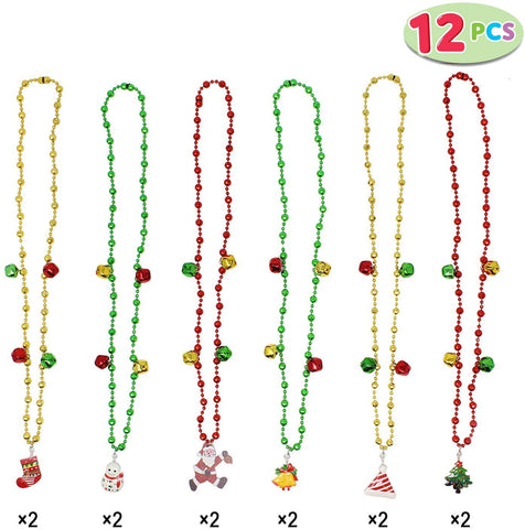 Christmas Necklaces with 6 Designs, 12 Pack