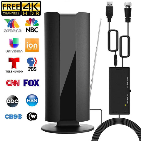2021 TV Antenna 150 Miles Long Range with Built-in Amplifier,16.5ft Long Coax Cable Digital HDTV Antenna Support All Television, for Free Local Channels 4K HD 1080P VHF UHF