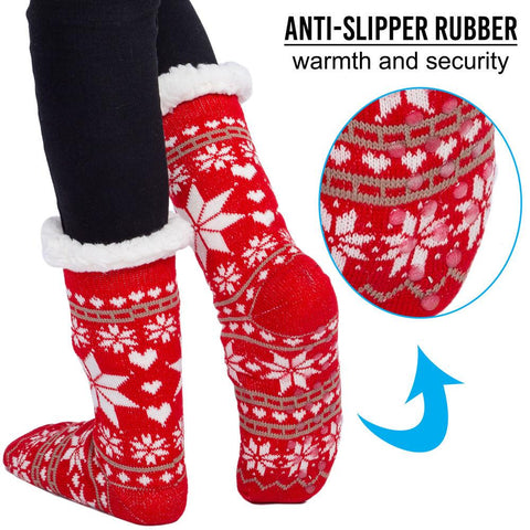 2 Piece Women's Fleece Soft Slipper Socks