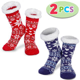 2 Piece Women's Fleece Soft Slipper Socks