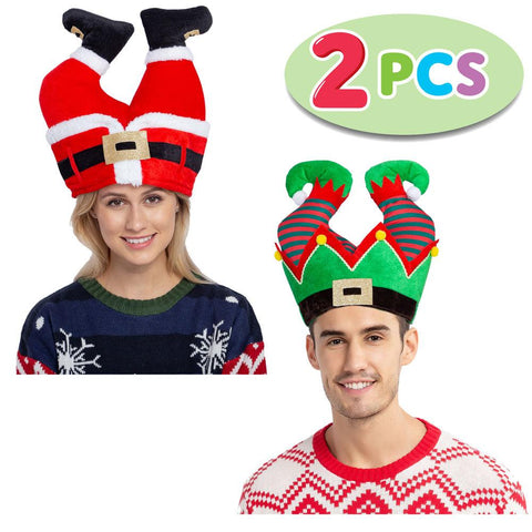 Christmas Santa and Elf Pants Hats