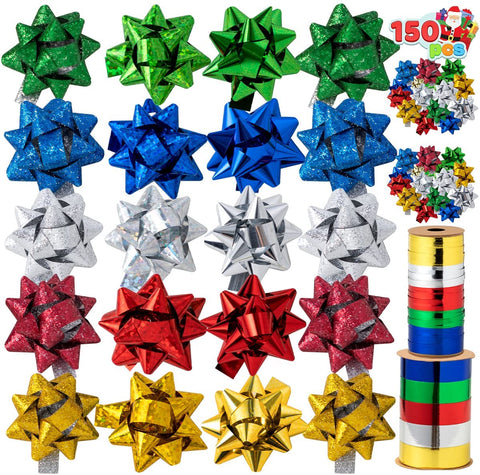 1 inch Christmas Gift Bows, 150 Pcs
