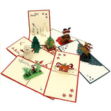 Pack Of 7 Pop-up 3d Christmas Greeting Cards