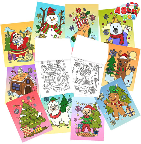 Christmas Mini Coloring Booklets, 48 Pack