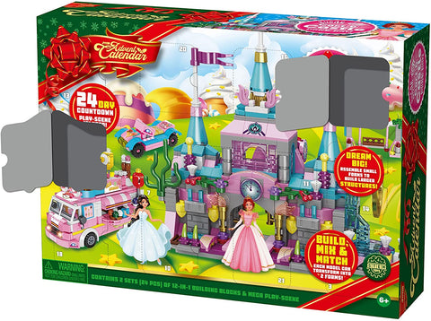 2021 25 Days Advent Calendar Girls Princess Castle and Ice Cream Truck Building Blocks