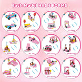 2021 25 Days Advent Calendar Girls Princess Castle and Ice Cream Truck Building Blocks