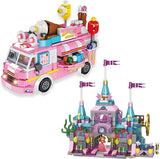 2021 25 Days Advent Calendar Girls Princess Castle and Ice Cream Truck Building Blocks