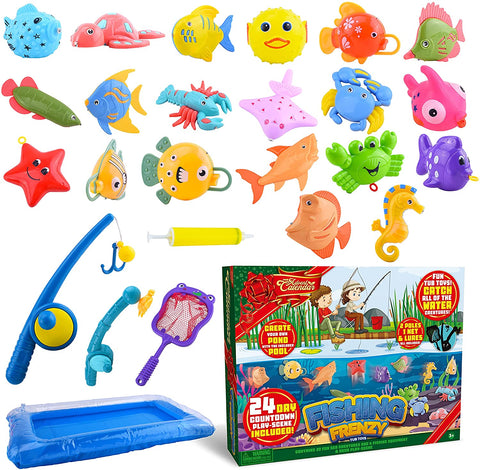 2021 24 Days Advent Calendar Fishing Game Pool Bath Toys