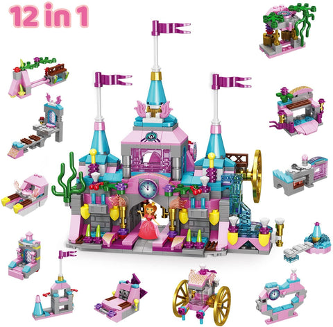 2021 12 Days Advent Calendar Girls Princess Castle Building Blocks