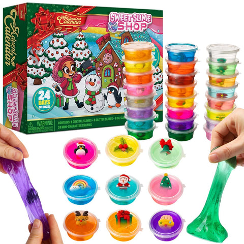 2021 24 Days Advent Calendar - Slime with Resin Accessories, 24 Pcs