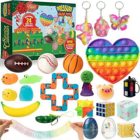 2021 24 Days Advent Calendar - Pressure-relief Toys (Heart Last Mouse Lost), 24 Pcs