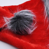 4pcs Deluxe Santa Hats With Red Velvet & Plush Trim