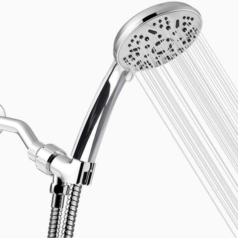 AQwzh High Pressure Handheld Shower Head – 9 Spray Modes with 60 Inch Hose (Chrome)