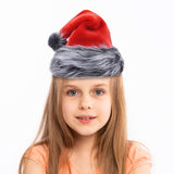 4pcs Deluxe Santa Hats With Red Velvet & Plush Trim