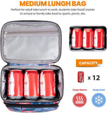 NIUTA Lunch Bag for Women, Men, Leakproof Thermal Reusable Lunch Box for Adult & Kids, Lunch Cooler Tote with Shoulder Strap for Office Work (Flamingo)