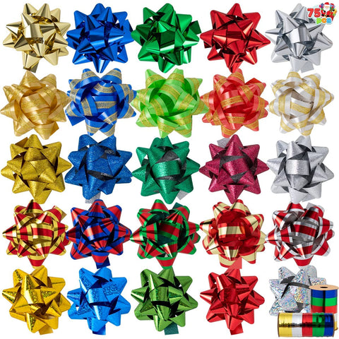 3 inch Christmas Gift Bows, 75 Pcs