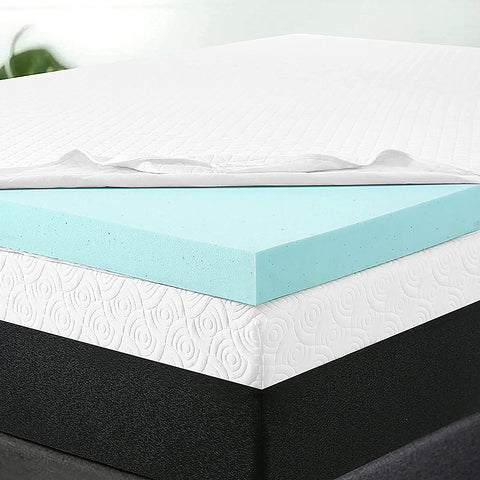 3 Inch Cool Gel Memory Foam Mattress Topper With Removable Hypoallergenic Soft Cover,Queen