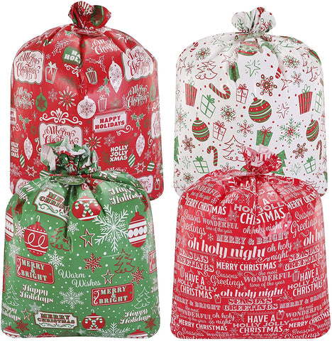 Jumbo Christmas Giant Gift Bags, 8 Pcs