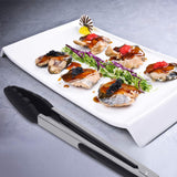 Premium Stainless Steel Locking Kitchen Tongs with Silicon Tips-for Cooking, Serving, Grill, BBQ & Salad \xef\xbc\x88Black)