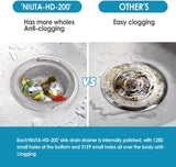 NIUTA Sink Drain Strainer,4.5 inch Diameter(2 Pack),Germany Stainless Steel Kitchen Sink Strainer,Wide Rim Perfect for Most Sink Drains,Rust Free,Heavy Duty,Anti Clogging