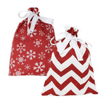 Red Fabric Gift Bag In 3 Sizes, 6 Pack