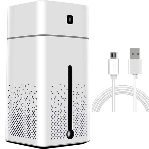 Cool Humidifier Diffuser - 1000ML 24 Hours USB Quiet Personal Humidifier Diffuser with Colorful LED - Great for Home,Car,Bedroom,Office and Travel(White)