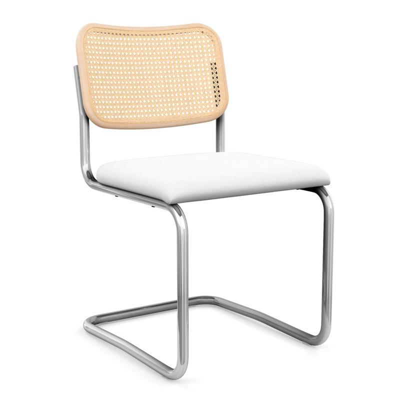 Cesca Armless Chair with Upholstered Seat