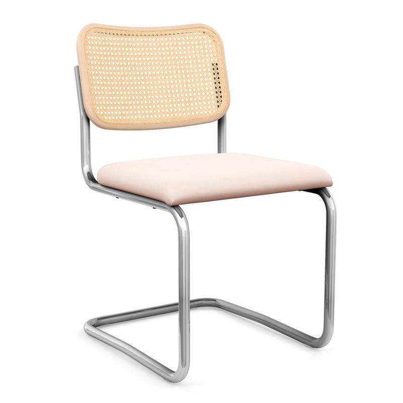 Cesca Armless Chair with Upholstered Seat
