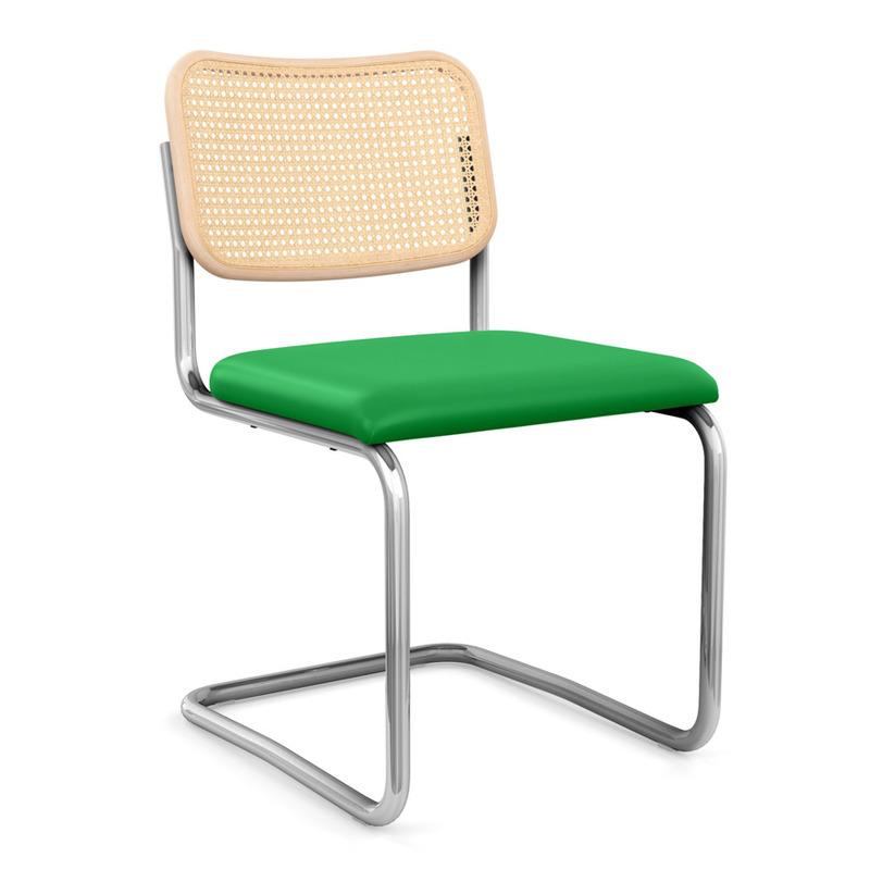 Cesca Armless Chair with Upholstered Seat