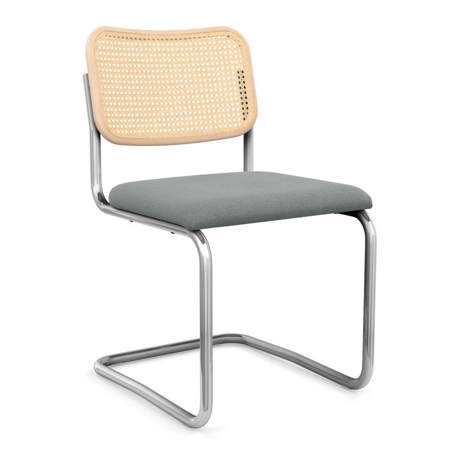 Cesca Armless Chair with Upholstered Seat