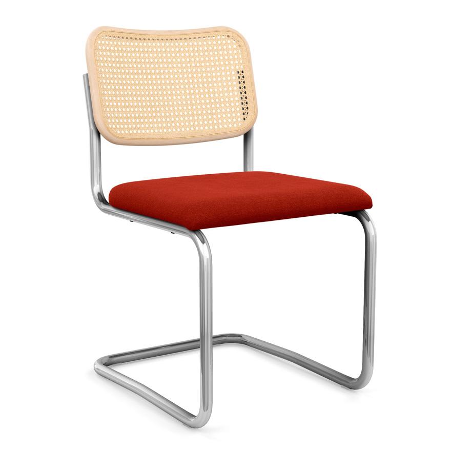Cesca Armless Chair with Upholstered Seat