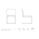 Cesca Armless Chair with Upholstered Seat