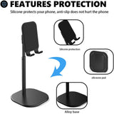 Cell Phone Stand for Desk Angle Height Adjustable Phone Holder Cell Phone Holder for Desk Cellphone Dock Compatible with All Mobile Phones (Black)