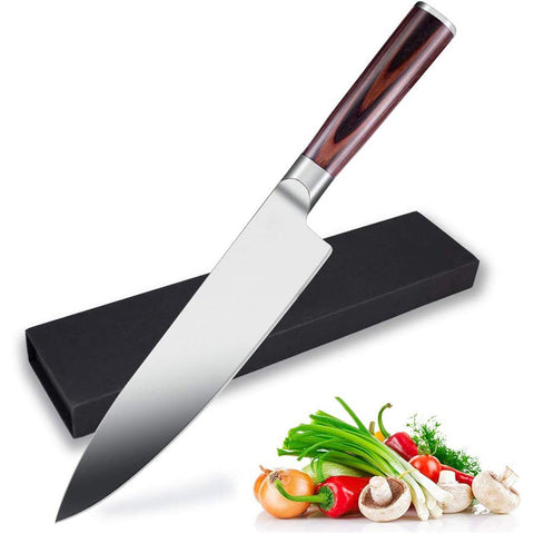 8 Inch Chef Knife Precision Forged High-Carbon Stainless Steel German Made Chef‘s Knife ,Black