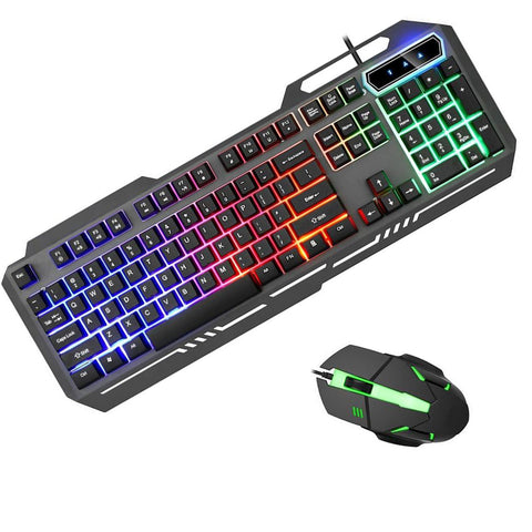 Keyboard and Mouse Set Combo, USB Wired Backlit Keyboard