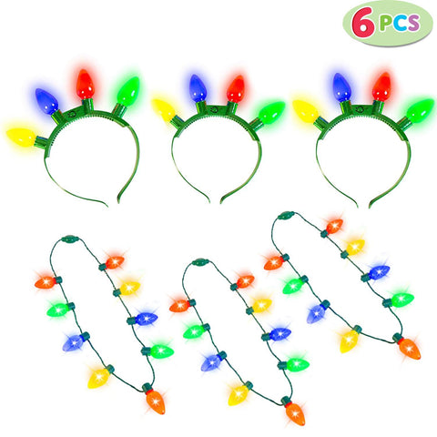 6 Pieces Christmas Headband And Necklace