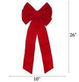 26" Pack Red Velvet Bows, 8 Pcs