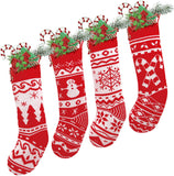 Christmas Knit Stockings, 4 Pcs
